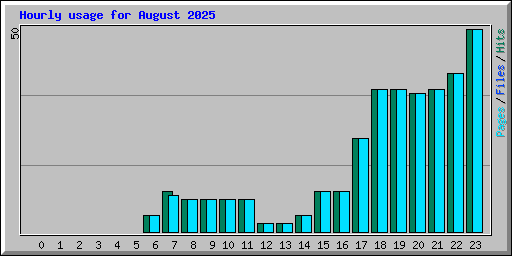 Hourly usage for August 2025