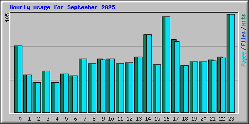 Hourly usage for September 2025